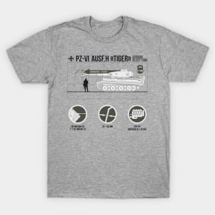 Infographics of Pz-VI Ausf. H Tiger on light T-Shirt